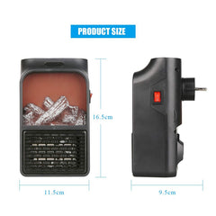 Portable Heater 500W | 220V Remote Control Flame Heater for Efficient Home & Office Heating | Compact Ceramic Heater with Realistic Flame Effect