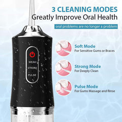 Cordless Electric Water Flosser | 3-Mode Portable Oral Irrigator with 4 Jet Tips | Rechargeable Dental Cleaner for Teeth, Braces, Bridges, Implants & Tonsil Stones