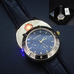 Cigarette Lighter Watch | Casual USB Charging Lighter with Heating Wire for Men (Golden) | Unique Gadget & Fashion Accessory