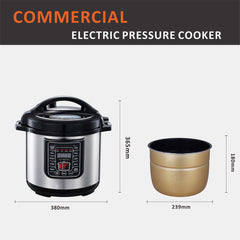 6L Smart Digital Pressure Cooker – Multi-Function Electric Rice Cooker with Non-Stick Inner Pot, LED Display & Stainless Steel Design for Fast, Healthy Meals