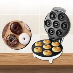 Household Electric Donut Maker | Double-Sided Heating for Donuts, Cakes & Mini Bread, Non-Stick Baking Pan, Compact & Fast Heating for Breakfast and Snacks