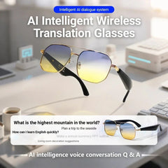 GY500 AI Sports Sunglasses – Smart Wireless Glasses with Real-Time Translation, Bluetooth Music, Voice Control & Waterproof Design for Outdoor Sports, Travel & Daily Use