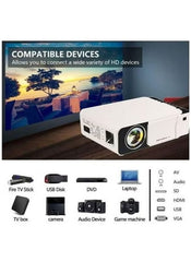 Smart 6 Full HD LED Projector - 1080P/2K/4K Android WiFi Projector with 3D Support, Portable Home Cinema System for Movies, Gaming & Entertainment