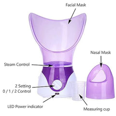 Facial Steamer | Professional Face Sauna Steamer with Aroma Diffuser | Deep-Cleansing Steam Inhaler & Moisturizer for Skin and Sinus Care (Purple)