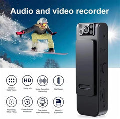 HD 1080p Noise Reduction Body Camera – Portable Body-Worn Camera with Night Vision, WiFi, Audio/Video Recording, 180° Adjustable Lens & Back Clip for Security Use