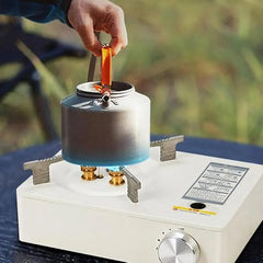 Mini Camping Stove | 3500W Portable Gas Burner with Overvoltage Protection & Safety Device | Compact Outdoor Cooking Stove (Available in Black & White)