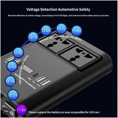 150W Universal Car Inverter – Multi-Port Travel Adapter with Dual USB Ports & AC Outlet, Compact Power Converter for Global Use in Cars, Road Trips & Travel