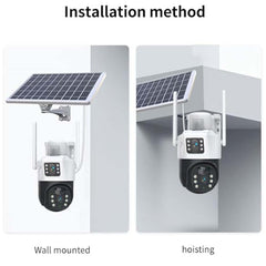 4G LTE Solar Battery Outdoor Camera with 4MP HD Video | Full-Color Night Vision, Sound & Light Alarm, IP66 Waterproof, and Cloud/TF Storage