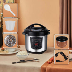 8L Smart Digital Pressure Cooker – Multi-Function Electric Rice Cooker with Non-Stick Inner Pot, LED Display & Stainless Steel Design for Fast, Healthy Cooking