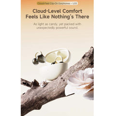 U-20 Open Ear Ring Headphones | Bluetooth 5.4 Clip-On OWS Earphones | 30H Battery Life, Noise-Cancelling & Ultra-Lightweight 4.9g Design (Black)