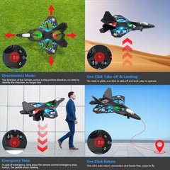RC Aeroplane 2.4GHz Remote Controlled Fighter Plane | L0712 Quadcopter Floating Aeroplane with LED Lights, USB Rechargeable, Ready-to-Fly for Beginners, Kids, Adults
