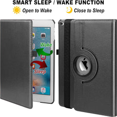 iPad Air 1 & 2 9.7" Case – 360° Rotating PU Leather Smart Folio with Auto Sleep/Wake, Multi-Angle Stand & Shockproof Protection for Work, School & Travel (Multi Colour)