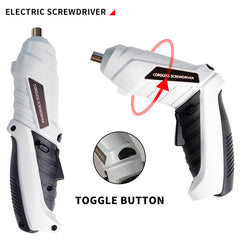 Cordless Screwdriver | Household Small Electric Drill | Rechargeable Screw Set with Multi-Function Lithium Battery | 5 Torque Settings & LED Light