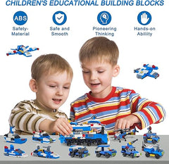 6-in-1 City SWAT Police Vehicle Building Blocks Set - 158-Piece DIY Construction Toy with Buildings & Character Figures for Kids 6+, Educational & Fun