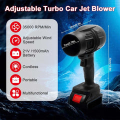 Rechargeable Handheld Blower Dryer with 1 Battery – Turbo Jet Air Duster for Car Cleaning, Home Use, Leaves, Snow, Dust Removal & Multi-Purpose Outdoor Cleaning