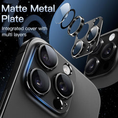 Camera Lens Protector for iPhone 16 Pro (6.3") and iPhone 16 Pro Max (6.9") | 9H Tempered Glass with Magnetic Matte Metal Plate, Full Coverage Case-Friendly Design