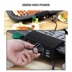 Electric Table Top Grill Griddle – 1800W Non-Stick Hotplate Cooker for Indoor & Outdoor Use – Ideal for Kitchen, BBQ, Camping, Parties & Family Gatherings