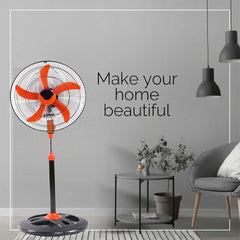 MSFV-1820 18" Luxury Stand Fan – Ultra-Quiet 25dB Operation, 5-Speed Remote Control, Adjustable Height Cooling Fan for Comfortable Airflow in Home, Bedroom, Living Room & Office