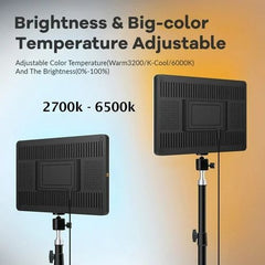 RL-19 100W LED Panel Soft Light – Adjustable Brightness & Color Temperature, Professional Studio Lighting with Stand for Photography, Video, and Tripod Setup