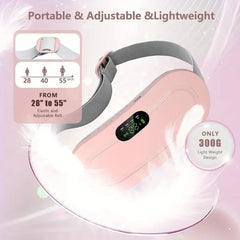 Electric Period Heating Belt - Portable Waist, Back & Belly Pain Relief Device with 3 Heat Levels, 4 Vibration Massage Modes, Rechargeable & Adjustable Comfort Fit