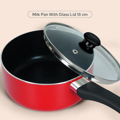 10-Piece Nonstick Cookware Set - 10X Tougher Coating with Frypan, Wokpan, Saucepan & Glass Lids, Heat-Resistant Handles, Nylon Turner, Durable Nonstick Kitchen Set