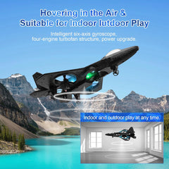 RC Aeroplane 2.4GHz Remote Controlled Fighter Plane | L0712 Quadcopter Floating Aeroplane with LED Lights, USB Rechargeable, Ready-to-Fly for Beginners, Kids, Adults