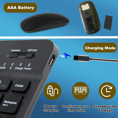 Ultra-Slim Bluetooth Keyboard & Mouse Combo – Rechargeable Wireless Set with Silent Keys, Ergonomic Design, Wide Compatibility for Windows, Android, iOS, iPad, PC & Laptop