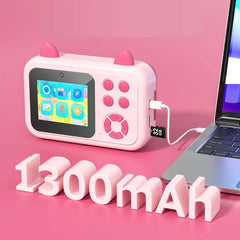 Kids Instant Camera – 1080P Digital Camera with Instant Print Function & Printing Paper, Safe & Easy Photography for Ages 3-12, Fun Gift for Girls (Pink)