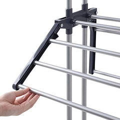 Foldable Rolling Laundry Drying Rack with Adjustable Shelves | Heavy-Duty Stainless Steel Rods, 4-Tier Adjustable Height, Compact Storage & Portable Design