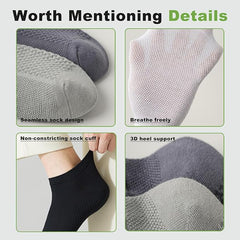 Men’s Breathable Cotton Ankle Socks (White) – 6 Pairs Lightweight, Soft & Moisture-Wicking Low Cut Socks for Running, Gym, Office & Everyday Comfort