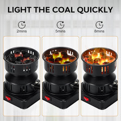 Electric Coal Starter for Hookah, Shisha & Nargila | Fast Charcoal Burner & Heater Stove for BBQ, Camping, and Home Use | Quick & Efficient Heating