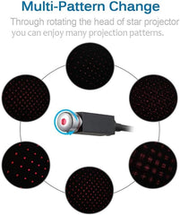 Portable Rotating Star Projector Night Light | USB Romantic Atmosphere Lamp for Car, Bedroom, Home & Parties | Adjustable Head for Wall & Ceiling Decoration
