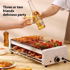 Electric Smokeless Grill – Nonstick Indoor Griddle Pan with Adjustable Temperature Control, Perfect for Frying, Baking & Stewing – Easy Clean Cooking Appliance (White)