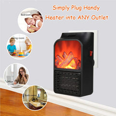Portable Heater 500W | 220V Remote Control Flame Heater for Efficient Home & Office Heating | Compact Ceramic Heater with Realistic Flame Effect