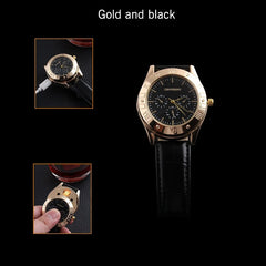 Cigarette Lighter Watch | Casual USB Charging Lighter with Heating Wire for Men (Golden) | Unique Gadget & Fashion Accessory