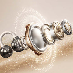 U-20 Open Ear Ring Headphones | Bluetooth 5.4 Clip-On OWS Earphones | 30H Battery Life, Noise-Cancelling & Ultra-Lightweight 4.9g Design (White)