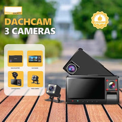 DX-3617 3-Channel Dash Cam | Front, Rear & Interior Recording | WiFi App Control, Night Vision & Parking Monitoring for Complete Vehicle Protection