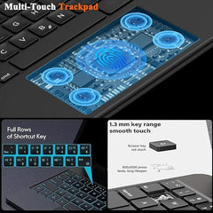 Keyboard Case for Samsung Galaxy Tab with Multi-Touch Trackpad, Backlit Keys, Smart Arabic-English Layout, and Integrated S-Pen Slot