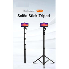 2-in-1 Portable Tripod & Selfie Stick - Adjustable Aluminum Foldable Stand, Lightweight Travel Companion for Smartphones & Cameras with Stable, Extendable Design