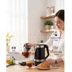 OE-4010 2.0L Electric Kettle & Tray Set for Elegant Home Serving
