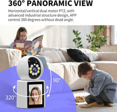 4K HD Indoor Security Camera – 360° WiFi Smart Cam with Night Vision, 2-Way Audio, Motion Detection & App Control for Home, Baby, Pet & Nanny Monitoring