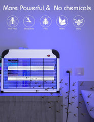 Electric Bug Zapper – 20W UV Mosquito Killer Lamp with 2800V High-Voltage Grid, Plug-In Hanging Indoor Insect Trap for Flies, Mosquitoes & Moths