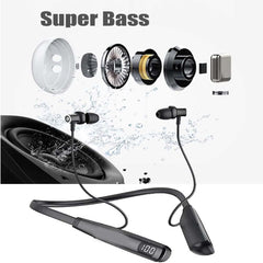 OSP 3 Bluetooth Neckband – 50 Hours Playtime, Stereo Sound with Deep Bass, TF Card Support, Bluetooth 5.4, Type-C Fast Charging, Lightweight Skin-Friendly Wireless Earphones