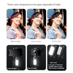 Q18 Mobile Phone Selfie Stick with Anti-Shake Handheld Gimbal Stabilizer | Single-Axis Tripod, Fill Light for Vlogging, Live Broadcast, Photography, Compatible with iPhone & Android