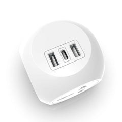 7-in-1 Multi Plug Extension Adapter – 4 Way Cordless Wall Extender with PD Fast Charging, Universal AC Outlets & USB Ports for Home, Office & Travel 100-250V