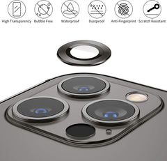 Camera Lens Protector for iPhone 13 Pro (6.1") and iPhone 13 Pro Max (6.7") | 9H Hardness Tempered Glass, Metal Ring Cover, HD Clear, Easy Installation Kit (1 Set)