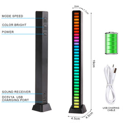 32-Bit RGB Music Rhythm Light | Sound-Activated LED Bar with Tripod Stand, Voice Control & 3D Effects for Parties, Gaming, Cars & Home Decoration