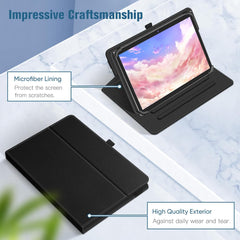 360° Rotating Leather Case for Universal 10/11-Inch Tablets – Premium PU Smart Cover with Auto Sleep/Wake, Multi-Angle Stand, Shockproof Full Protection (Multi-Colour)