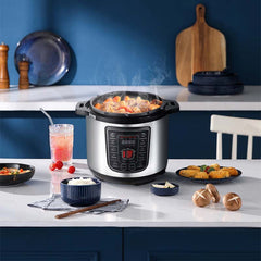 8L Smart Digital Pressure Cooker – Multi-Function Electric Rice Cooker with Non-Stick Inner Pot, LED Display & Stainless Steel Design for Fast, Healthy Cooking