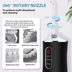 Cordless Electric Water Flosser | 3-Mode Portable Oral Irrigator with 4 Jet Tips | Rechargeable Dental Cleaner for Teeth, Braces, Bridges, Implants & Tonsil Stones